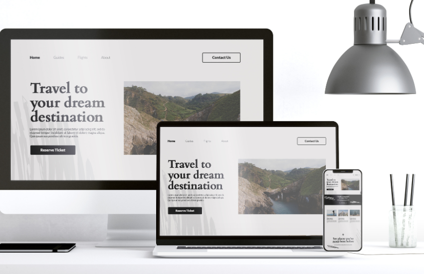 Esempio di sito responsive su desktop, laptop e smartphone per assistente virtuale