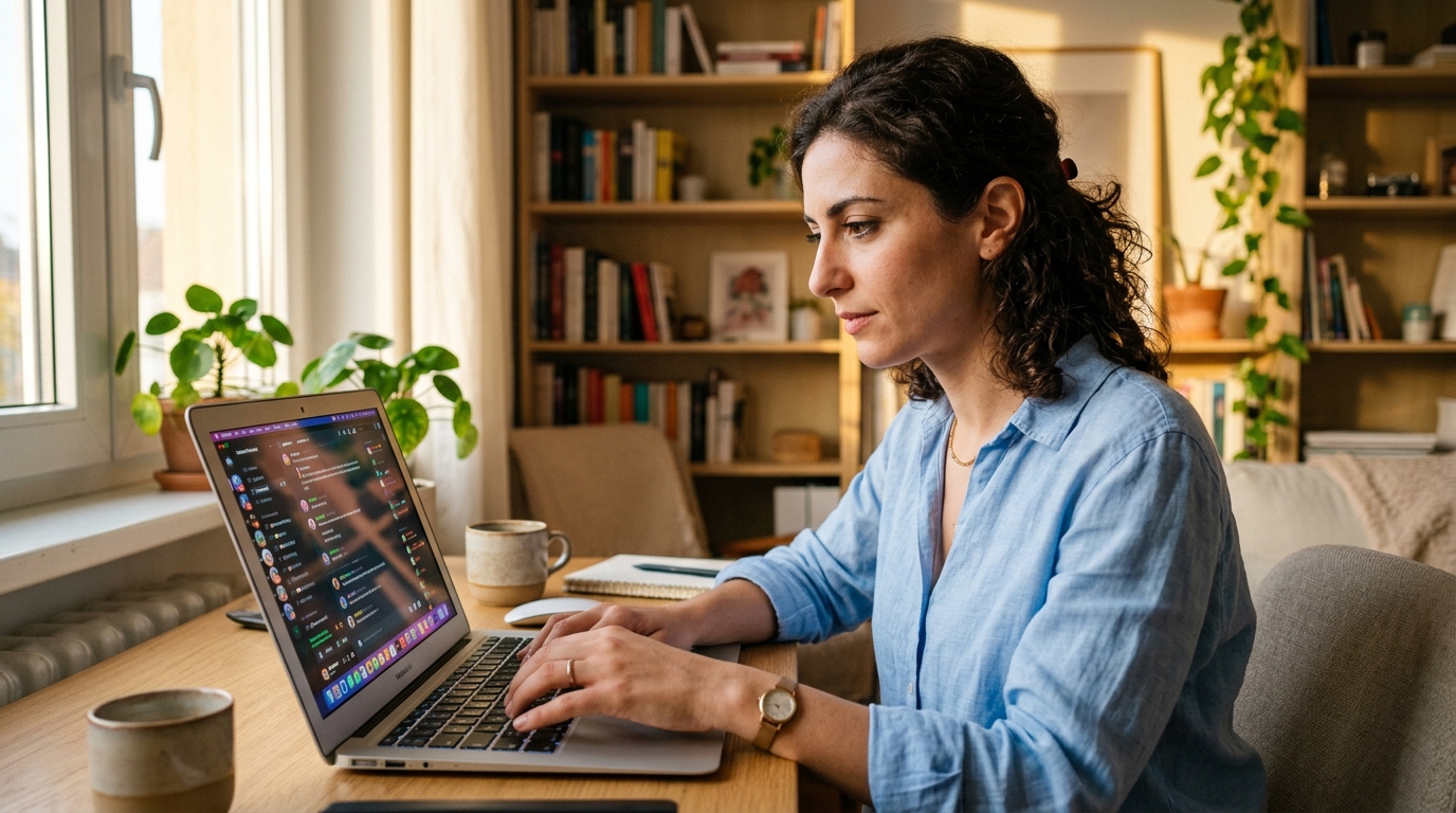 Freelance italiana cerca clienti online tramite community digitali e Discord nel mercato del lavoro da remoto