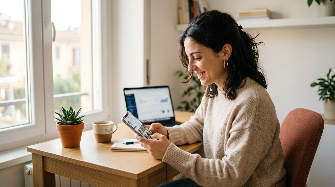 Assistente virtuale che crea contenuti per Instagram sul proprio personal brand